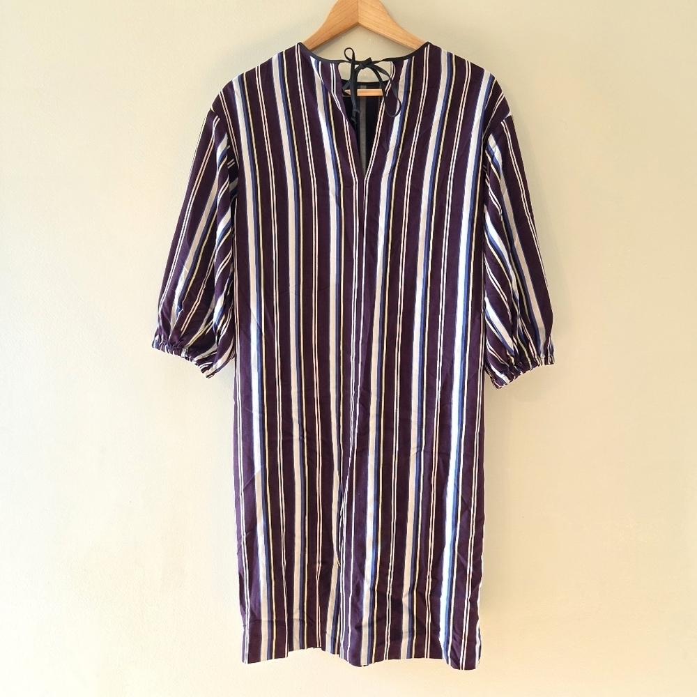 Alysi Creme Bohemian Casual Striped Midi Women's Dress Size 8 - Picture 12 of 15